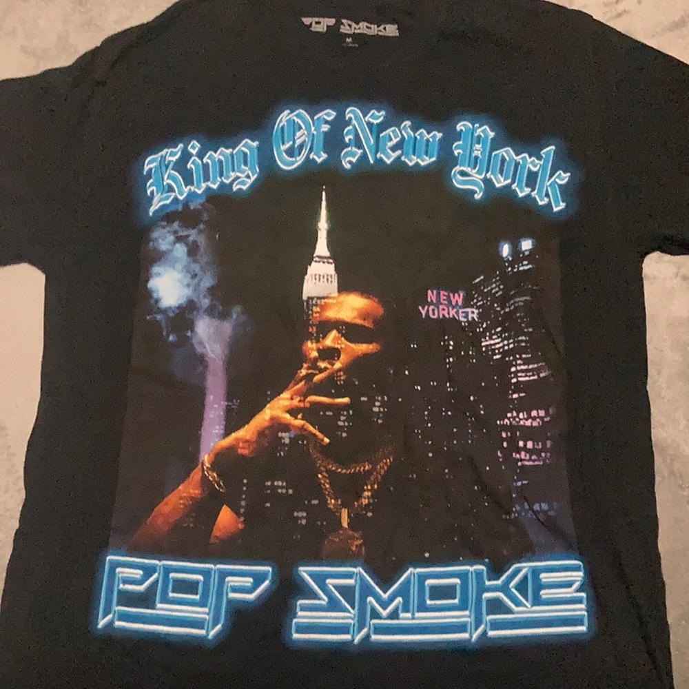 Pop smoke hip hop drill graphic tee woo king of New York rip shirt
